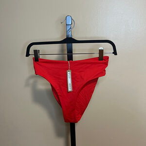SKIMS Recycled Swim Mid Waist Bottom Ruby Red Size XS NWT